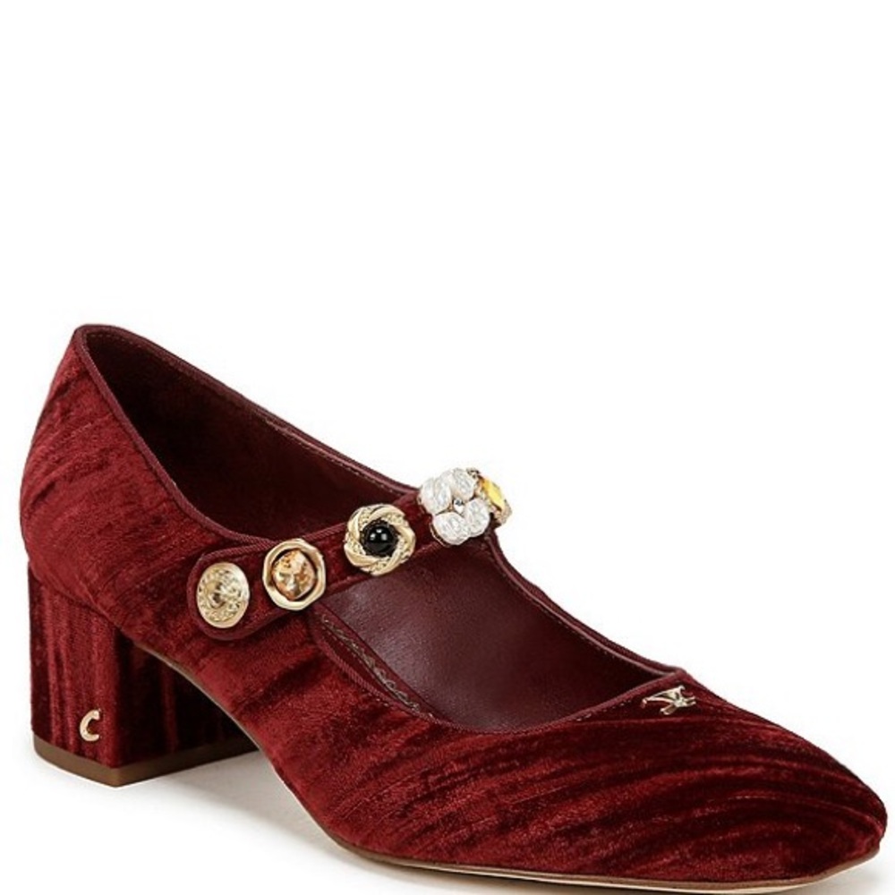 NWT Circus NY by Sam Edelman Elaine Velvet Embellished Mary Jane Dress Pumps